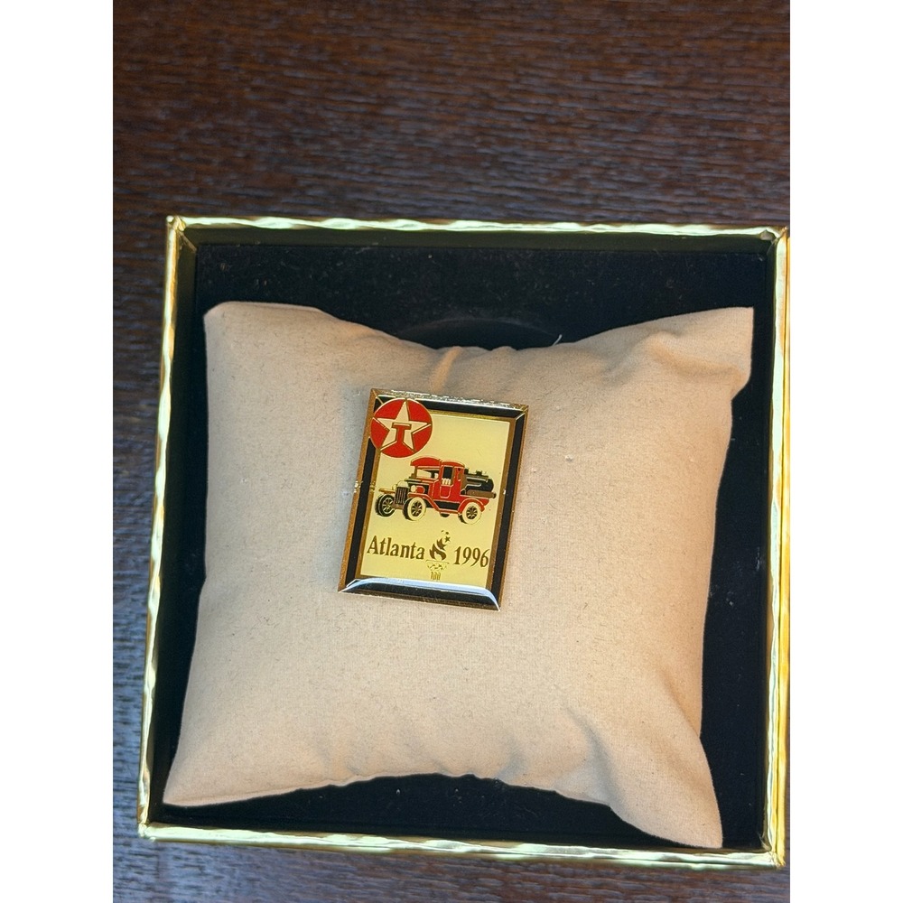 Vintage Texaco 1996 Atlanta Olympic Games Truck Enamel Lapel Pin Gold Tone
